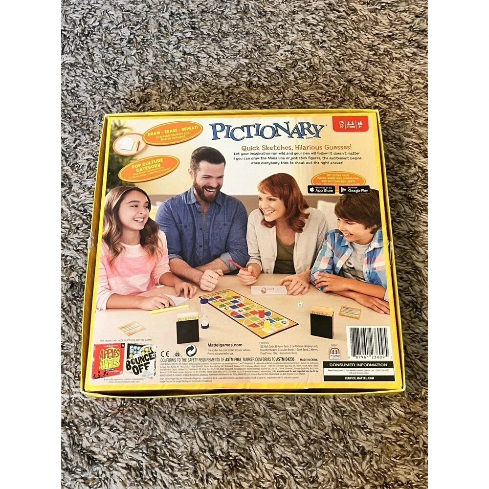 Pictionary by Mattel Markers & Erasable Boards Pop Culture Category COMPLETE